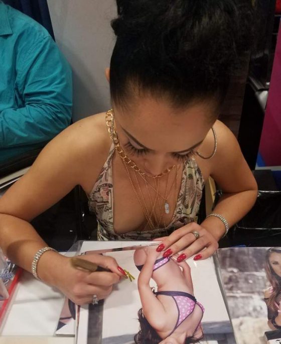 Kristina Rose signing photos