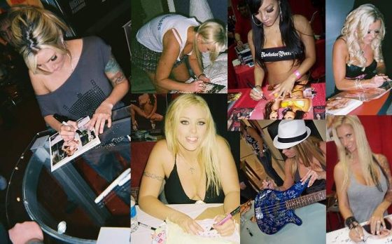 Evelyn Claire signing photos